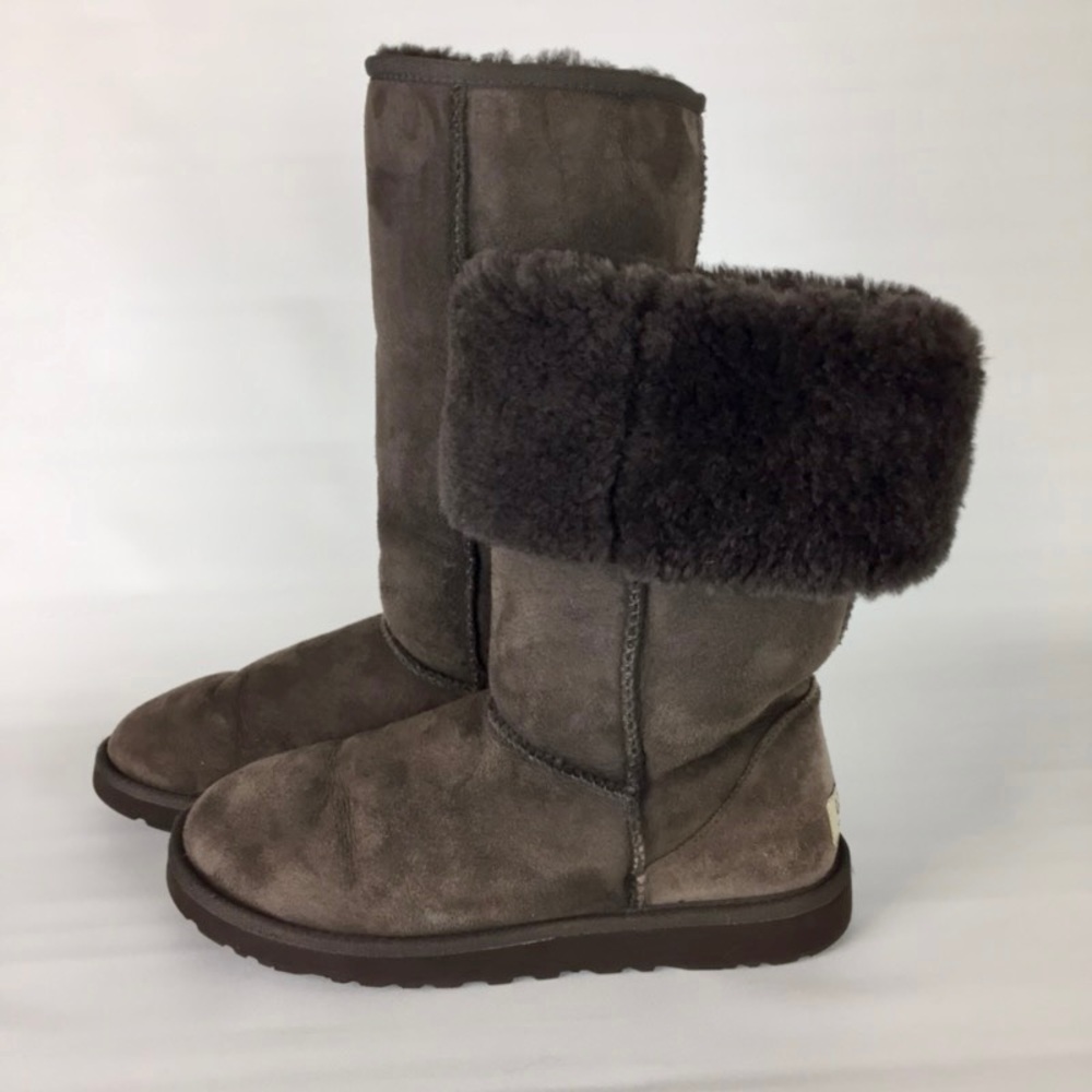 UGG Classic Tall 5815 Brown Shearling Boots 8 - Picture 7 of 14